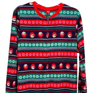 Jammies For Your Families® Men’s Small Zip Front Fair Isle Fleece Union Suit